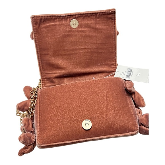 By Anthropologie 3D Floral Velvet Pink Rose Embellished Crossbody Bag - NWT - Picture 5 of 15